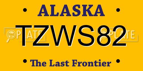 TZWS82 Alaska License Plate