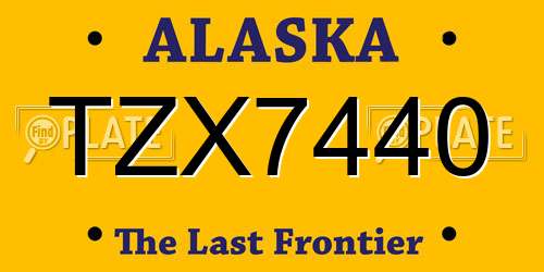 TZX7440 Alaska License Plate