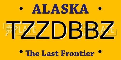 TZZDBBZ Alaska License Plate