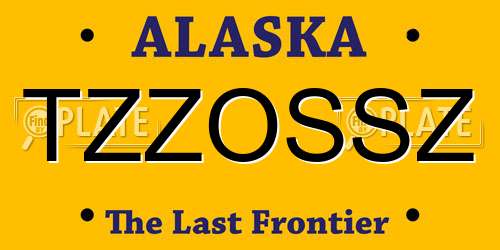TZZOSSZ Alaska License Plate