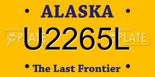 U2265L Alaska License Plate