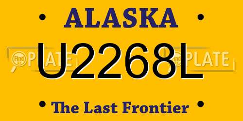 U2268L Alaska License Plate