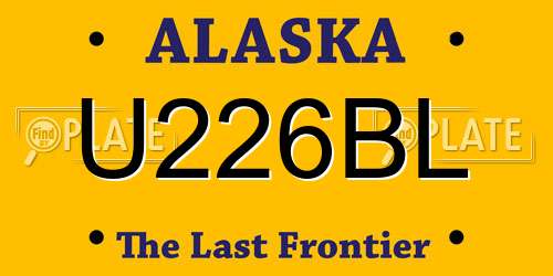 U226BL Alaska License Plate