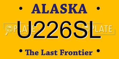 U226SL Alaska License Plate