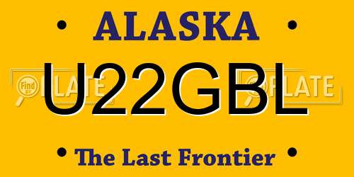 U22GBL Alaska License Plate