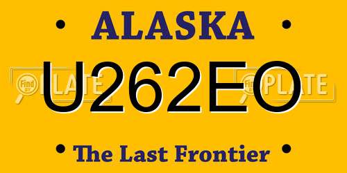 U262EO Alaska License Plate