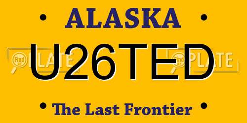 U26TED Alaska License Plate