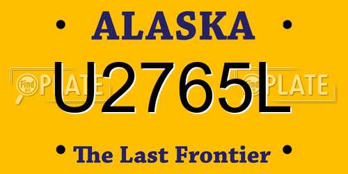 U2765L Alaska License Plate