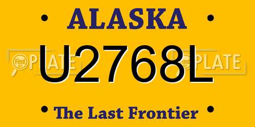 U2768L Alaska License Plate