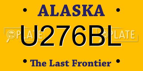U276BL Alaska License Plate