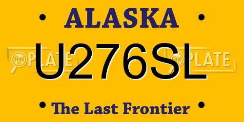 U276SL Alaska License Plate