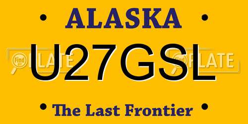 U27GSL Alaska License Plate