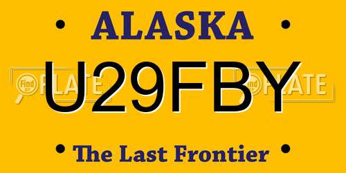 U29FBY Alaska License Plate