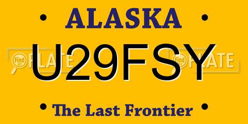 U29FSY Alaska License Plate
