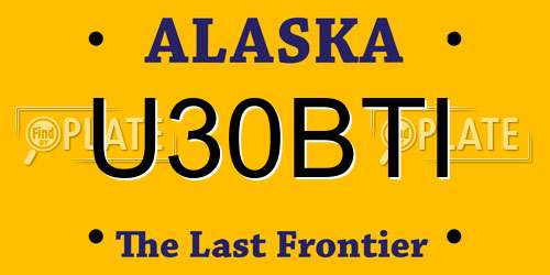 U30BTI Alaska License Plate