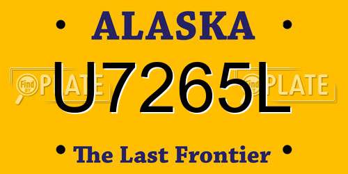 U7265L Alaska License Plate
