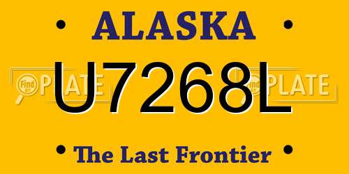 U7268L Alaska License Plate