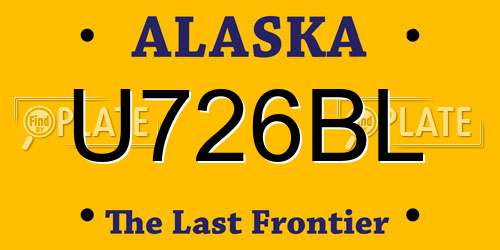 U726BL Alaska License Plate