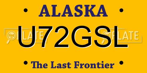 U72GSL Alaska License Plate