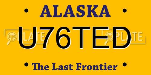 U76TED Alaska License Plate