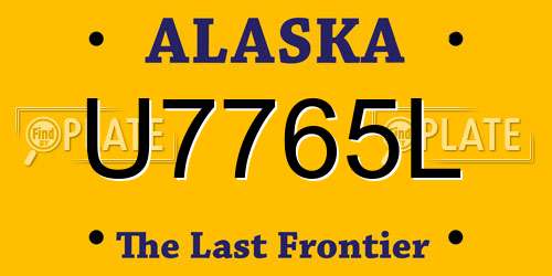 U7765L Alaska License Plate