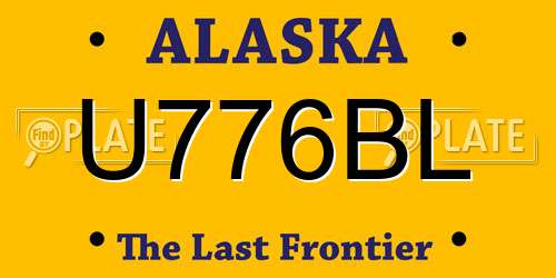 U776BL Alaska License Plate