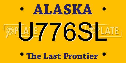 U776SL Alaska License Plate