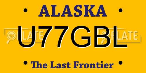 U77GBL Alaska License Plate