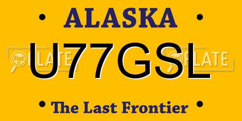 U77GSL Alaska License Plate