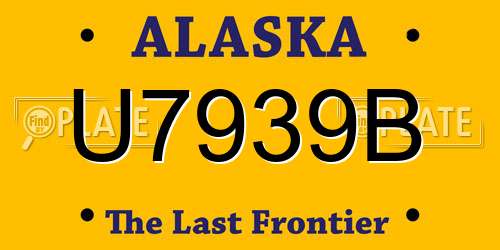 U7939B Alaska License Plate