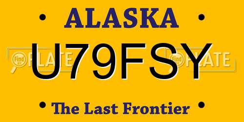 U79FSY Alaska License Plate