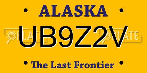 UB9Z2V Alaska License Plate