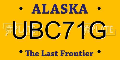 UBC71G Alaska License Plate