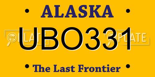 UBO331 Alaska License Plate