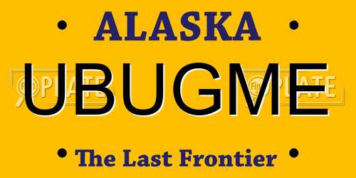UBUGME Alaska License Plate