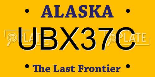 UBX37C Alaska License Plate