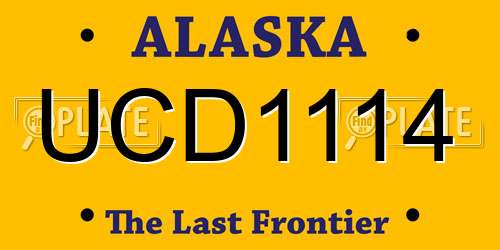 UCD1114 Alaska License Plate