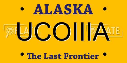 UCOIIIA Alaska License Plate
