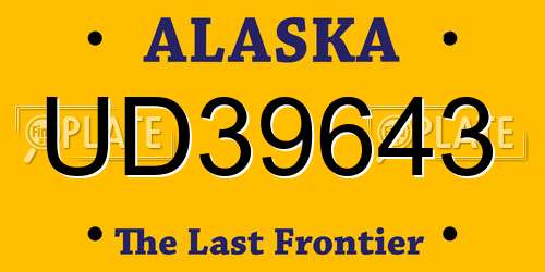 UD39643 Alaska License Plate