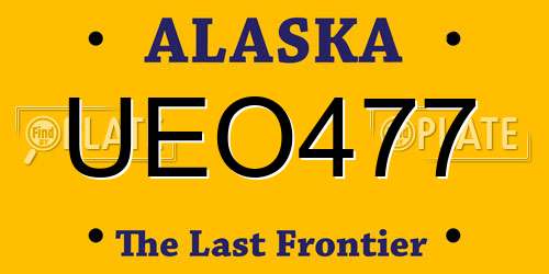 UEO477 Alaska License Plate