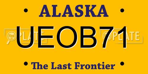 UEOB71 Alaska License Plate