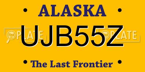 UJB55Z Alaska License Plate
