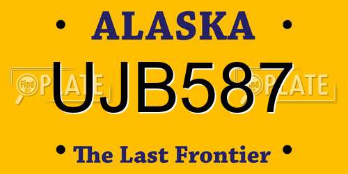 UJB587 Alaska License Plate