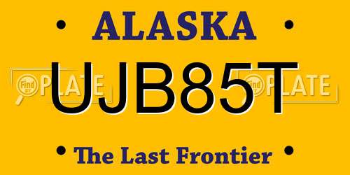 UJB85T Alaska License Plate