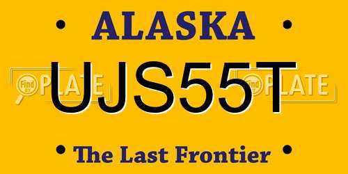 UJS55T Alaska License Plate