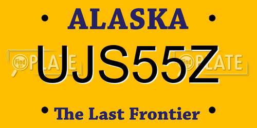 UJS55Z Alaska License Plate