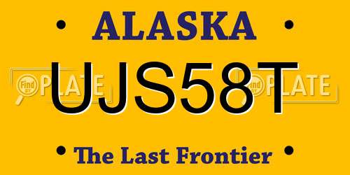 UJS58T Alaska License Plate