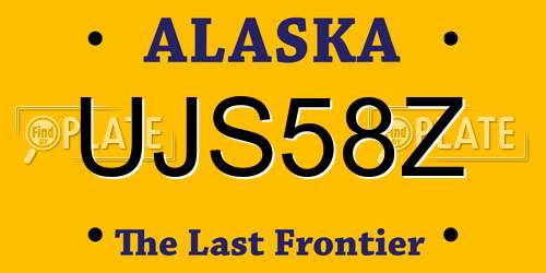 UJS58Z Alaska License Plate