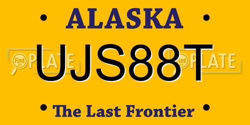 UJS88T Alaska License Plate