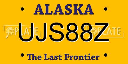 UJS88Z Alaska License Plate